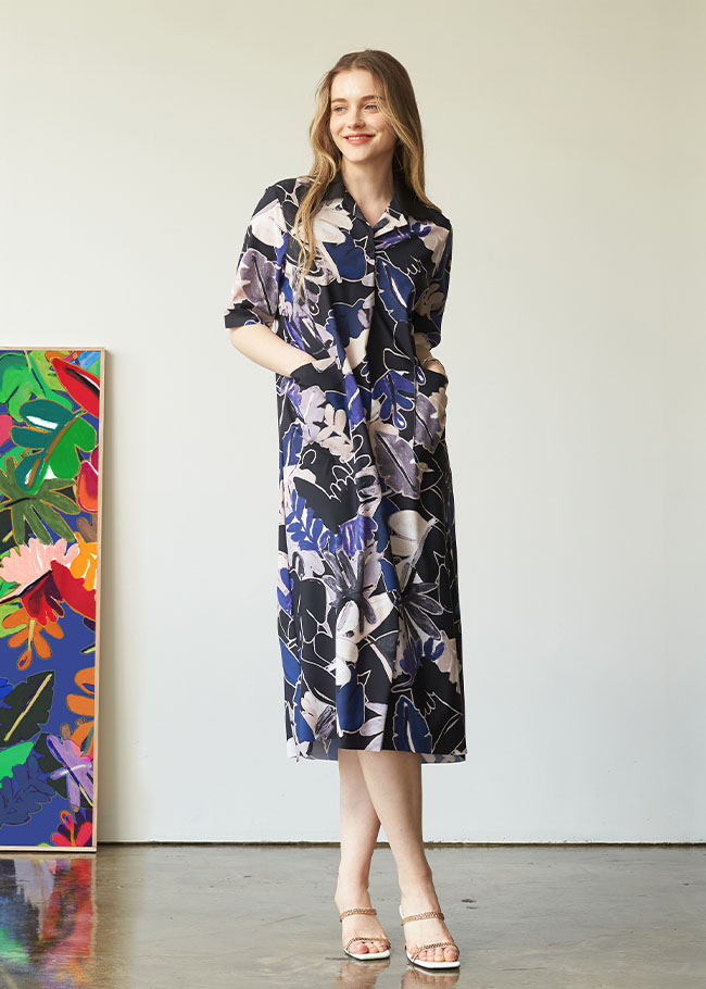 [THE A STORY] Matisse Shirts Collar Dress (AFMPDF06) BK
