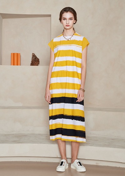 [THE A STORY] S/S Border Long Dress (ADMDDL06)_YL