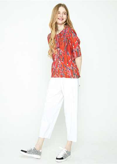 [THE A STORY] S/S Branch Print Top (AEMPTF07)_OR