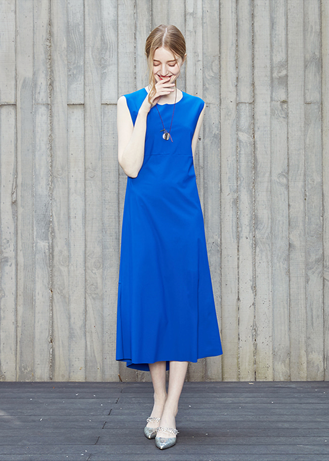 [THE A STORY]  S/S Sleeveless Dress (AEMODL19) BL