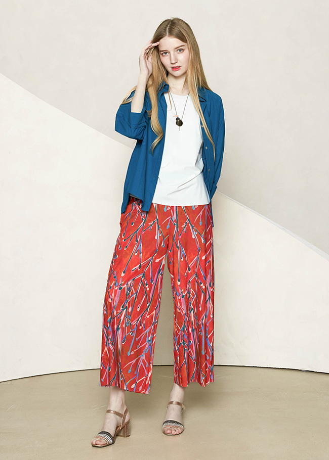[THE A STORY] S/S Branch Print Superwide Pants (AEMPPT06)_OR