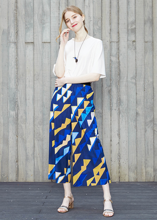 [THE A STORY] S/S Flag Print Superwide Pants (AEMPPT07)_BL