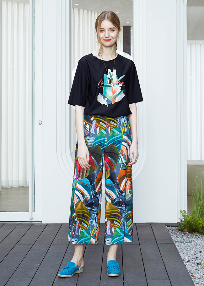[THE A STORY] S/S Tropical Print Superwide Pants (AEMPPT08)_BL