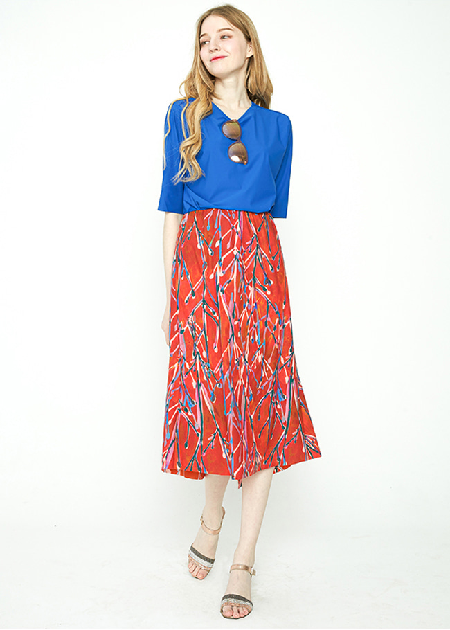 [THE A STORY] S/S Branch Print Skirt (AEMPSK09)_OR